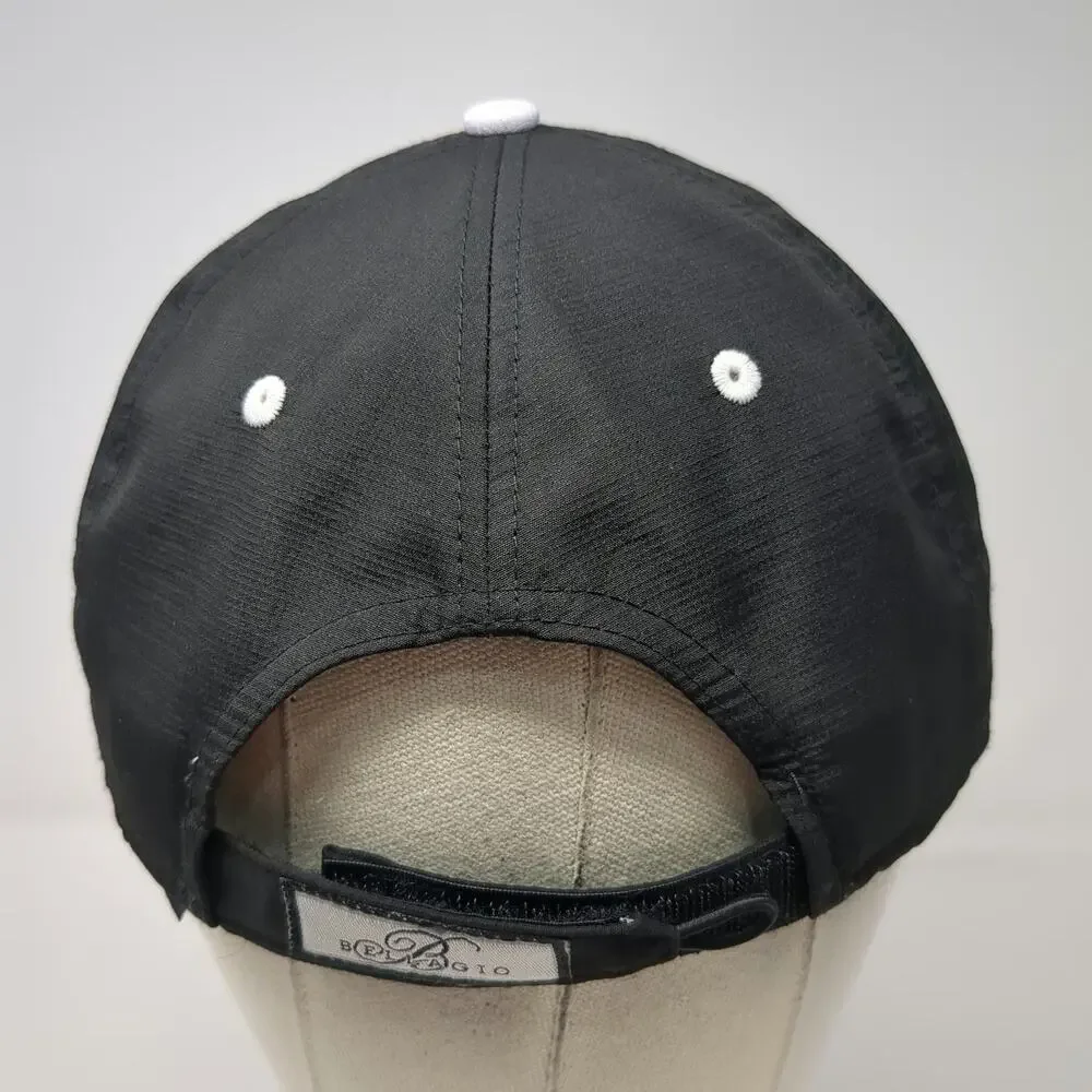 Bellagio Baseball Cap Black White One Size Script B Performance Strapback Hat